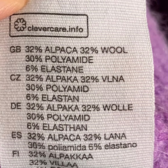 & Other Stories Cardigan Sweater Alpaca & Wool Purple Cropped Women M Coquette - Picture 7 of 11